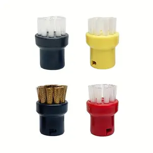 4pcs Round Brush Replacement For Karcher SC1 SC2 SC3 SC4 SC5 SC7 CTK10, Steam Cleaner Copper Brush Head Spare Parts