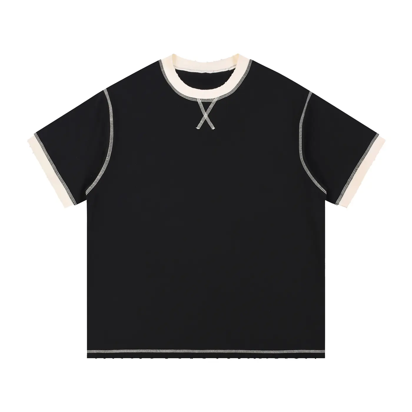 Stitched Cotton T-Shirt
