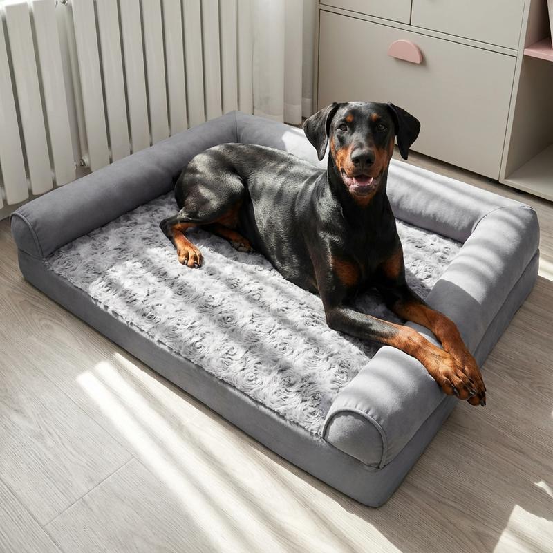 XXXL Extra Large Calming Dog Bed Orthopedic Memory Foam Sofa Bed for Small Medium Large & Extra Large Dogs Waterproof Removable Plush Cover 42 x 30 x 6.5 Inches