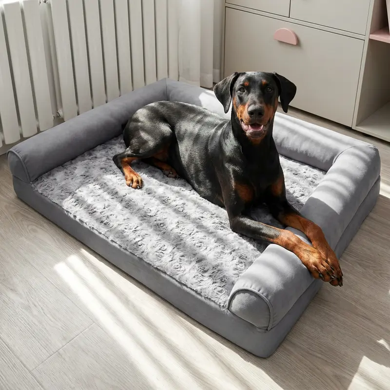 XXXL Extra Large Calming Dog Bed Orthopedic Memory Foam Sofa Bed for Small Medium Large & Extra Large Dogs Waterproof Removable Plush Cover 42 x 30 x 6.5 Inches
