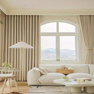 solid color curtain, 2 counts modern simple blackout curtain, window drapes for home living room bedroom, heavy curtain, home decor