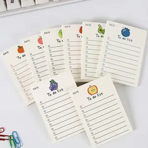 8pcs/400sheets Simple Memo Pad Notebook, Tearable No Stickiness Kawaii Decoration, Sticky Notes, Fruit Journal, to Do List, 8 Models, 1 Set