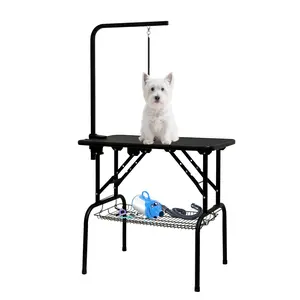Baohe 30/32 Inch Pet Grooming Table, Foldable, Adjustable Arms, Portable, Non-slip Home Dog Grooming Table