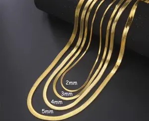 Minimalist Snake Choker Chain Necklacetitanium steelSnake Chain Necklace for Women Men Gold Color Herringbone Choker Neck Chains 2025 Trend Jewelry Gift Hot