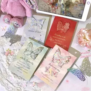 3D Butterfly Greeting Cards in 4 Colors, Ins-Style High-Appearance Retro Foldable Blessing Cards with Envelopes, Perfect Gifts for Best Friends And Couples