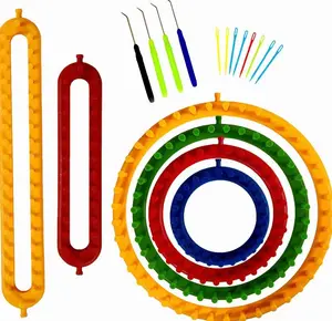 Knitting Loom Kit - 4 Round, 2 Rectangular Yarn Looms - Chunky Blanket Loom - for Crochet, Hat, Scarf