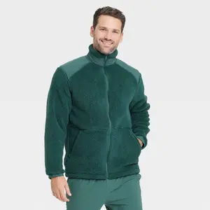 Men's High Pile Cozy Fleece Full Zip Sweatshirt - All In Motion Forest Green XL