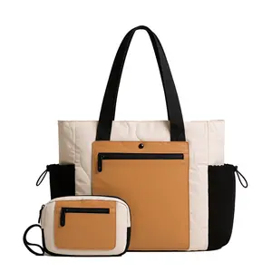 【Flash Sale】Milan Chiva Tote Bag for Women Ultra-Lightweight Puffer Tote Bag with 19L Capacity & Multi-Functional Storage for Travel School & Daily Use 2pcs