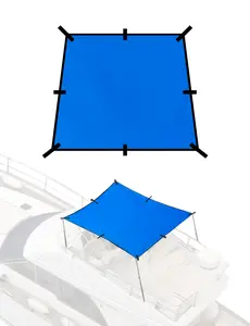 BLUEWING Sunshade for Fishing Boats Boat Shade Canopy Waterproof Durable 1200D Polyester Boat Sun Shade Foldable Boat Umbrella for Sun Protection, 4-6ft