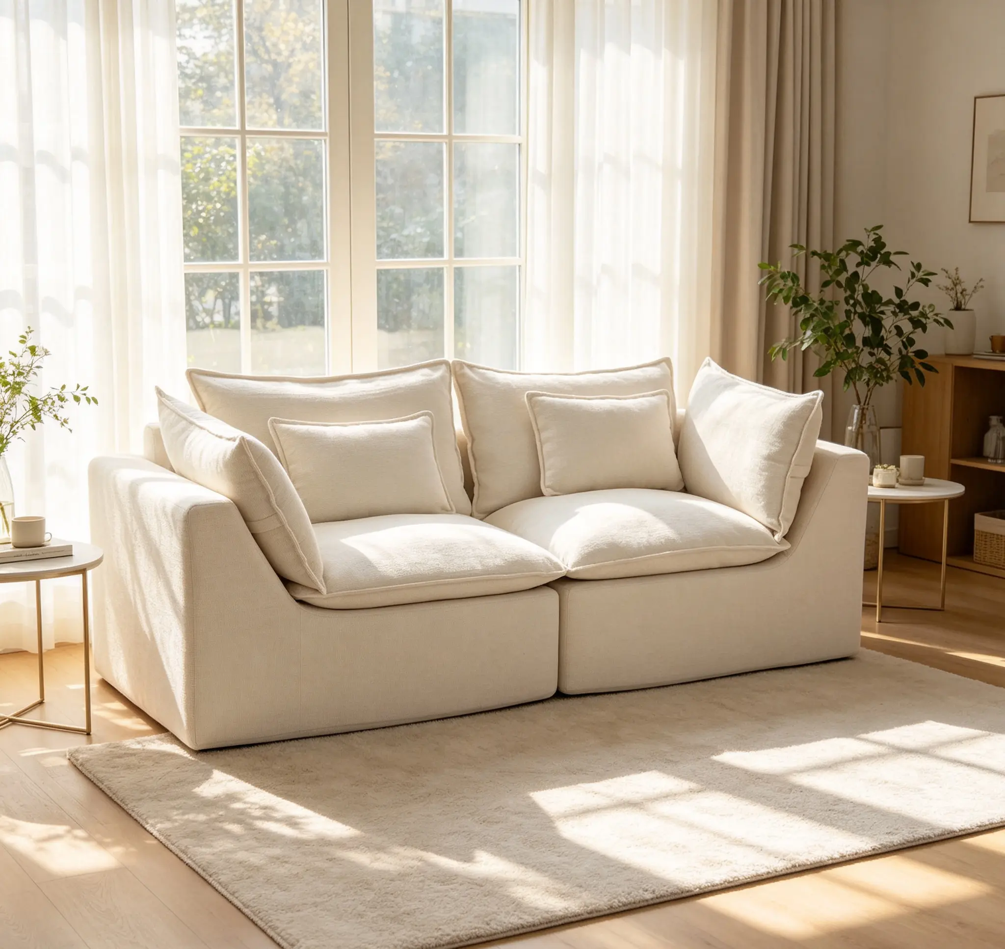 Cloudrest 2-Seat Modular Velvet Oversized Love Seat - 75" Width, Slow Foam, Lazy Style Indoor Living Room Furniture Sofa