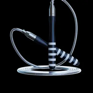 Aluminum portable double bearing adjustable weighted speed jump rope