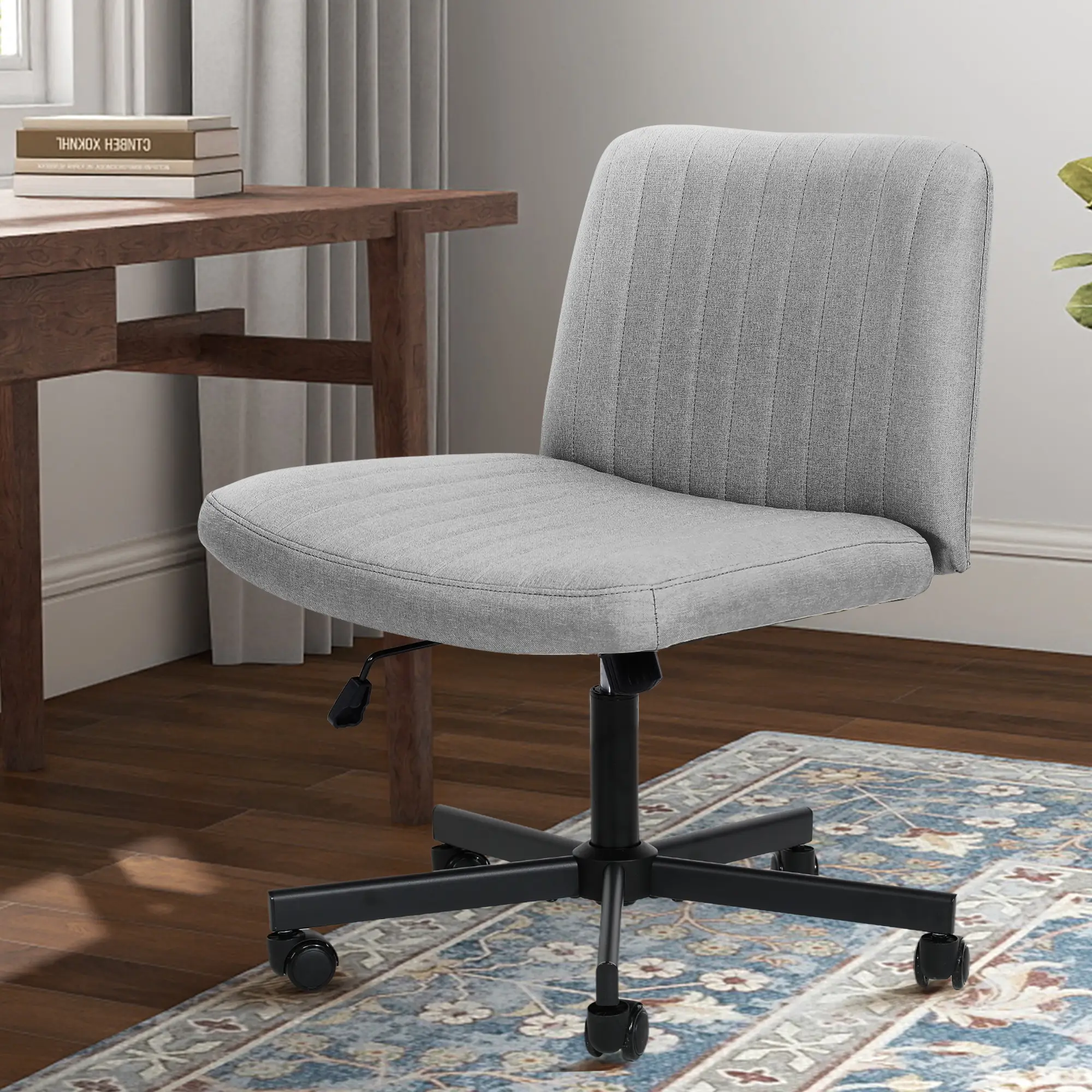 Criss Cross Chair Plus Size Criss OfficeChair Sit Cross-legged Armless Swivel HomeModern Home Office Desk Chair