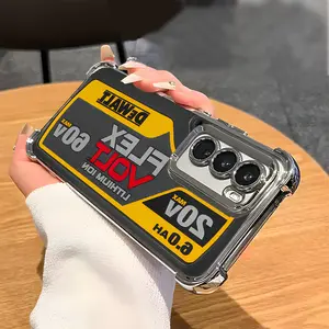 Dewalt Dools Aesthetic Electroplated TPU Casing For SAMUNG Galaxy S24/S23/S22 S24+/S23+/S22+ Ultra FE PlusFour Corners Anti-Fall Clear Transparent Soft Silicone Gift Shockproof Durable Full Protection Phone Cases Shell Cover