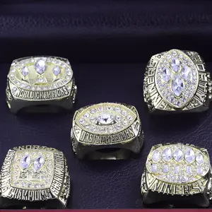 49 5pcs ring and box set A high-end 5-hole red solid wood box for festival gifts