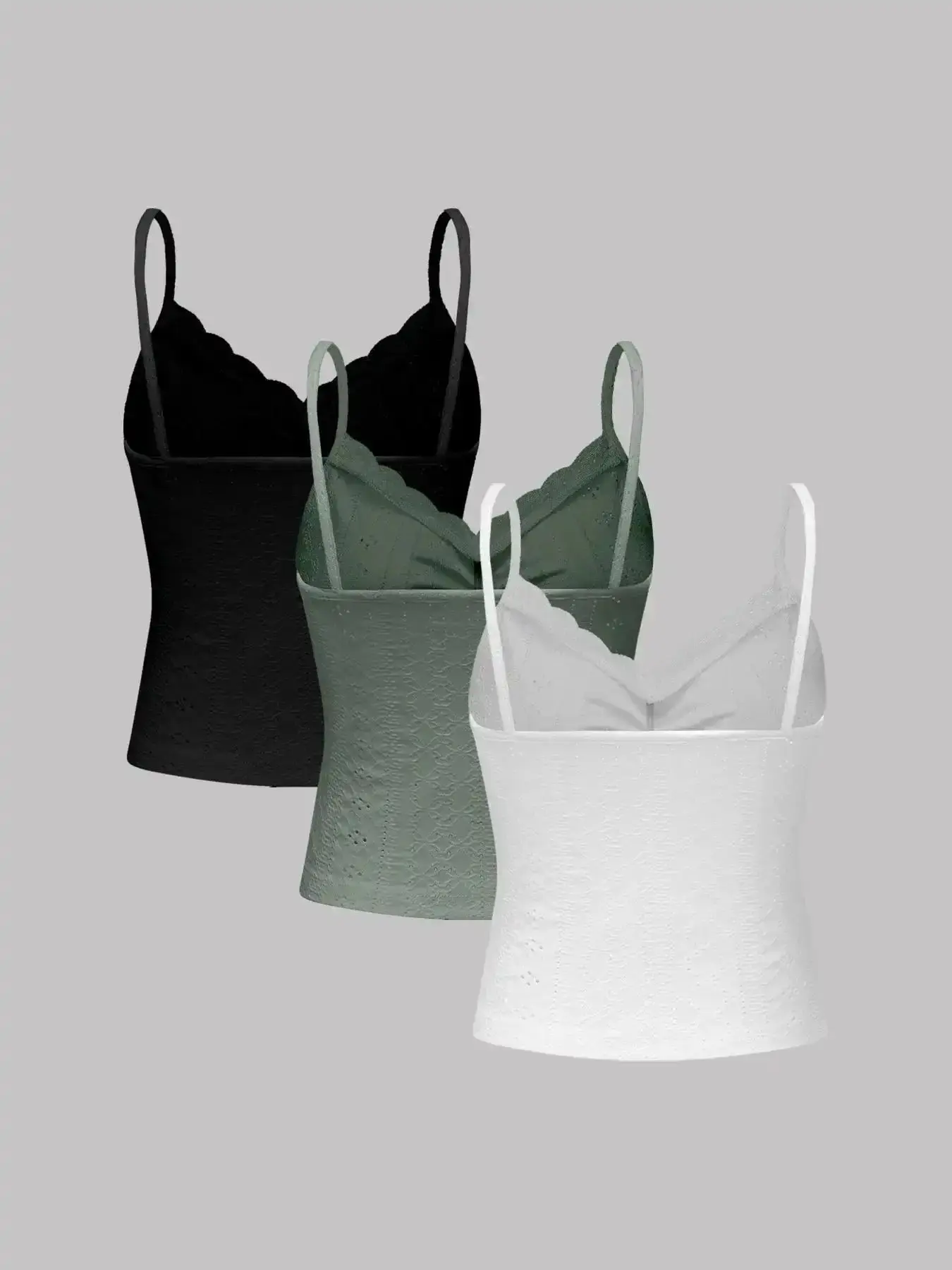 Contrast Lace Ruched Cami Crop Top, Sleeveless Eyelet Embroidery Design for Daily Wear, All Seasons Ladies Clothing, Soft Texture Romantic Detail, Feminine Charm Chic Everyday Elevated Basic
