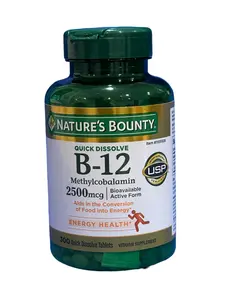 Nature's Bounty Vitamin B-12 2500 mcg, 300 Quick Dissolve Tablets hydro lyte