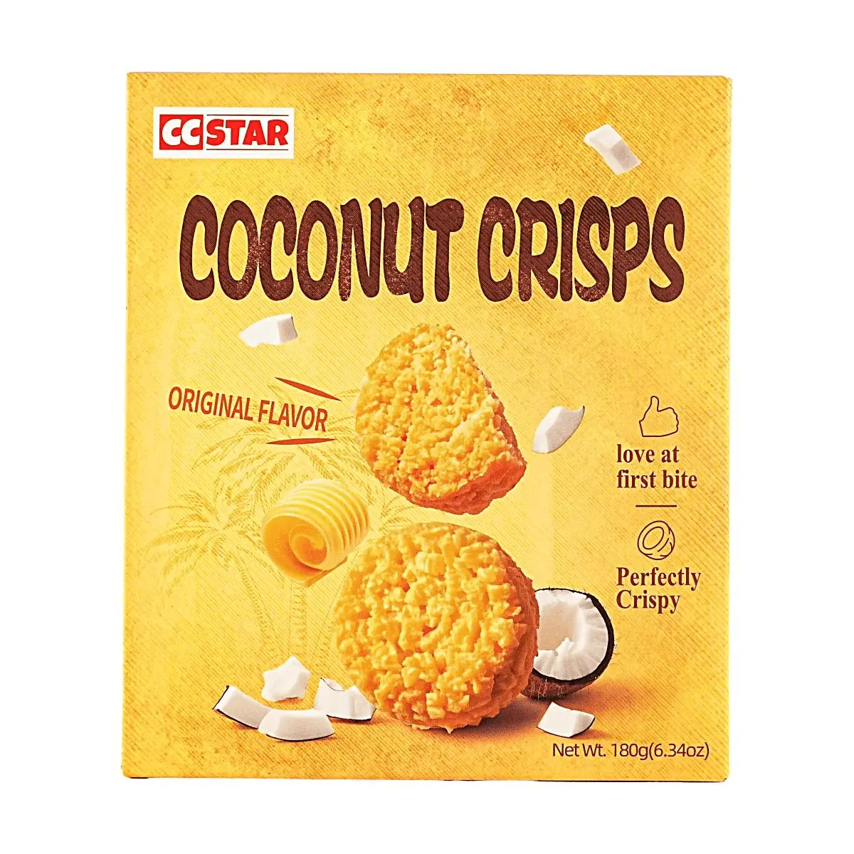 CC STAR Original Coconut Crisps 180g - Crispy & Chewy Coconut Snacks