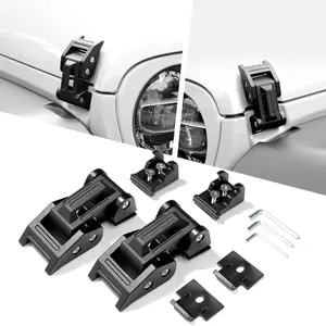 Seven Sparta Hood Latches Aluminum Hood Catch Compatible With Jeep Wrangler JK/JKU 2007-2017, JL/JLU 2018-2022, Jeep Gladiator 2020-2022, 1 Pair (Base)