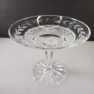 Signed Waterford Hand Cut glass compote Irish Crystal