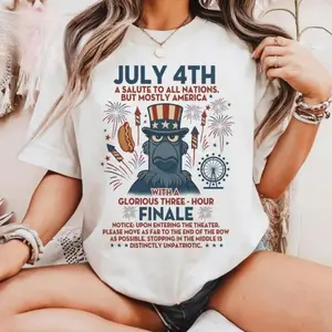 Funny Sam the Eagle 4th of July T-Shirt | But Mostly America Muppets Tee | Patriotic Independence Day Graphic Shirt | USA Celebration Top