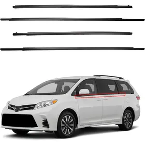 4Pcs Window Weatherstrip Rubber Seal Compatible with Toyota Sienna 2011-2020 Window Trim Replaces#6821008020681800802068230080206816008020