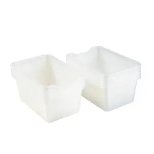 8" x 5" Clear Stackable Scoop-Front Plastic Storage Bins - 10 Pc.