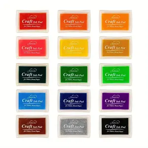 15-Color Washable Non-Toxic Ink Pads, Quick-Drying Odor-Free Eco-Friendly Stamp Pads for Kids' Finger Painting & Art Crafts, Vibrant Rainbow Colors Safe for Creative Fun (Office Stationery for Stamping)
