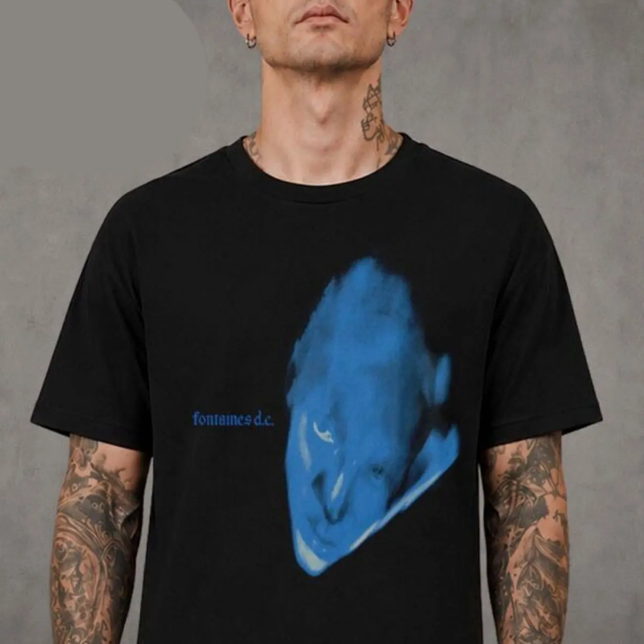 Fontaines D.C. Dopamine Chamber Blue Cover Black T-Shirt VS3