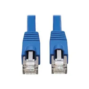 Tripp Lite N261P-050-BL Cat6A F-UTP Snagless Male to Male Patch Cable With PoE 10G CMR-LP, Blue - 50 ft.