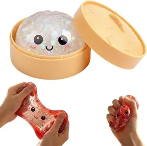 Giant Dumpling Squishy, Large Jumbo Dumpling Stress Ball, Mystery Anxiety Stress Relief Fidget Toy, Plush Pillow Soft Squeeze Decompression Dough