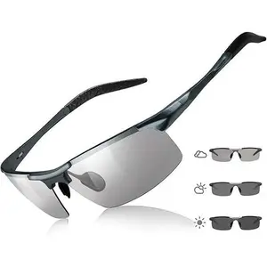 Polarized Photochromic Driving Sunglasses For Men Women Day and Night safety glasses