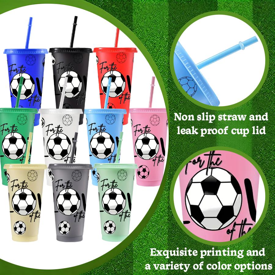 HILAKE 20 pcs plastic cups (includes cup lids and straws) | Travel cups available in multiple colors | Includes a cup brush and 5 straw brushes | Suitable for home decor, kitchen accessories, coffee cups, and water bottles