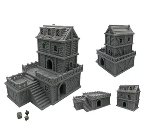 HAUTICO Miniature Buildings, Architecture Terrain Scenery for 18mm/28mm RPG Tabletop Wargame, DND, Paintable