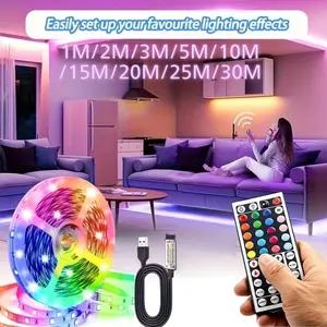 1pc LED Light Strip with Remote Control, USB Powered Flexible Lamp, Ideal for Living Room Decor, Party, Bedroom Ambiance Enhancement