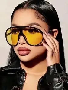 Women's Trendy Y2K Style Sunglasses, Vintage Trendy Sunglasses for Everyday Use, Fashion Accessories for Outdoor Activities, Lightweight Durable Sunglasses, Tinted Lens Sunglasses, Sun Protective Sunglasses, Modern Frames Sunglasses