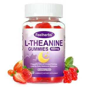 Ashwagandha L-Theanine Gummies 400mg for Women Zzz & Relaxation, Strawberry Flavor L Theanine Supplement with Lemon Balm Extract, GABA & 5HTP, Low Sugar Chewable L'theanine, 60 Count