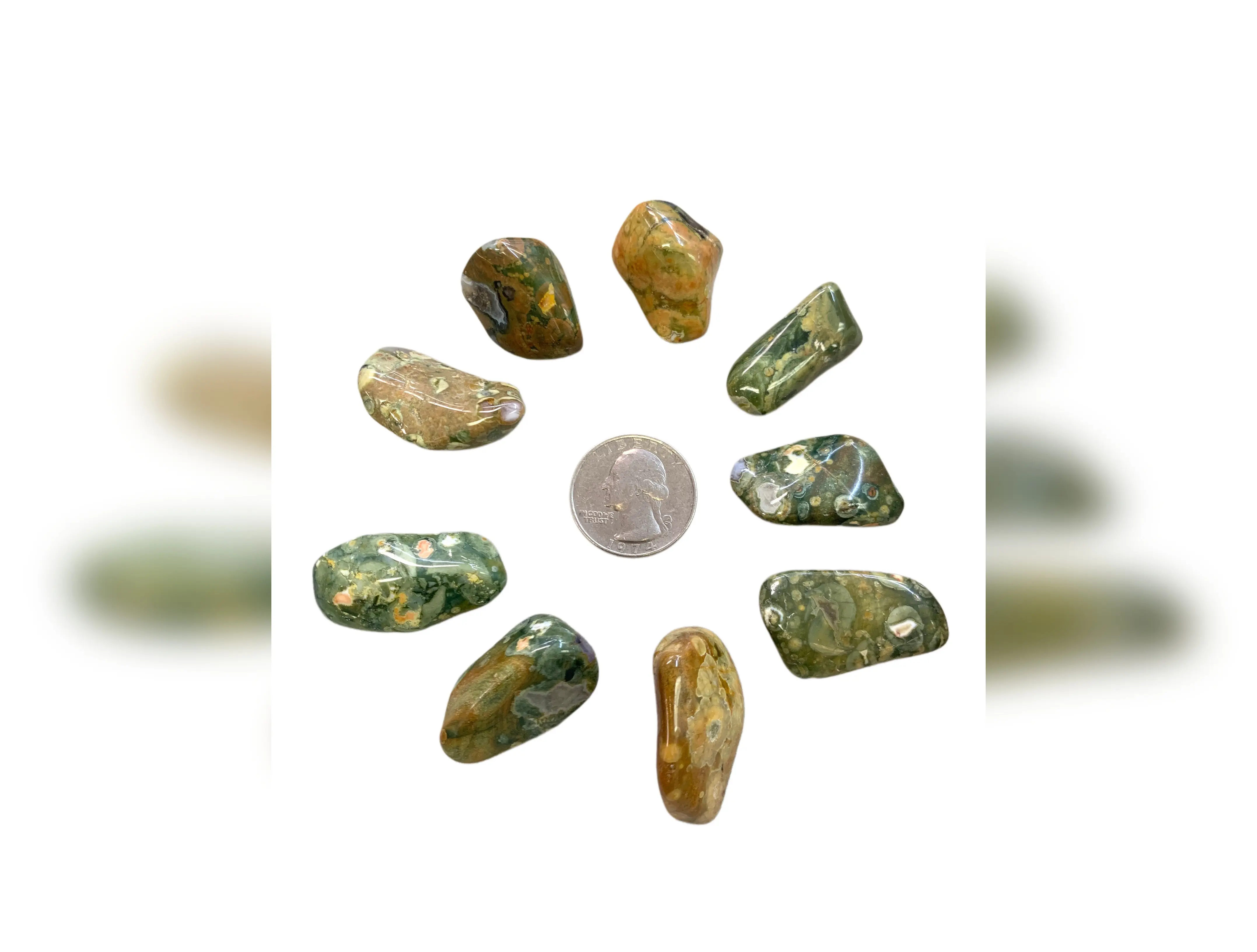 Rhyolite (Rainforest) Jasper Tumbled Stone
