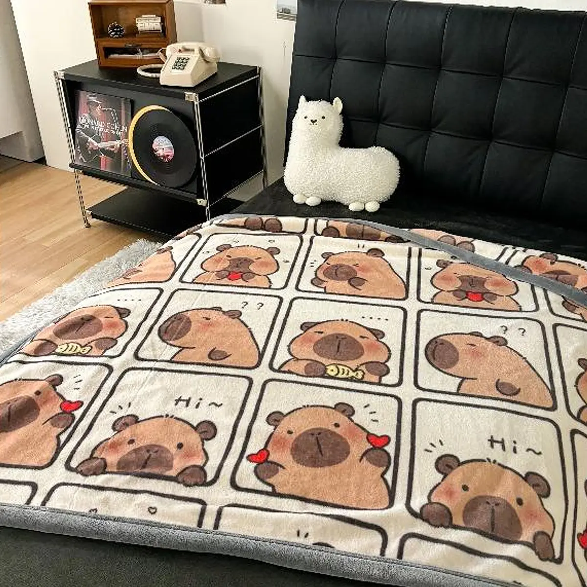 2025 New Thin Capybara Animal Print High-Density Flannel Warm Comforter - Wrinkle Resistant, Breathable, Durable, Multi-Size, 80x60inch (Big for Adults), Travel & Lounging Use, Infant Birthday Gift