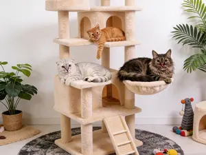 Easter Decor Cat Climbing Frame Pet Playhouse with Multiple Levels for Cats to Climb and Rest Ideal for Home Decor and Cat Enthusiasts Safe Engaging Environment