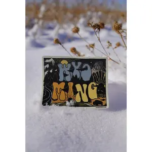 WYOMING Sticker - Unique Design with Bold Text and Colorful Graphics