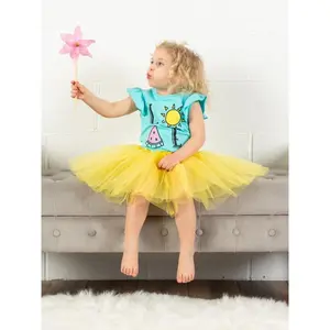 Yellow Tutu Skirt for Girls – 3-Layer Tulle Ballet, Dance, and Dress-Up Costume Skirt