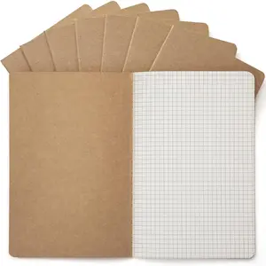 8 Pack  Notebooks Bulk A5, 60 Pages Grid Graph Paper Journals, 8.3x5.5 Inches,   Cover Composition Notebooks for School Office Students Artists