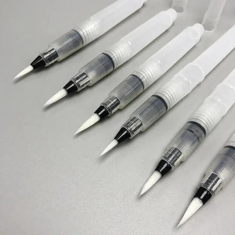 Top-Quality 10 PC Refillable Paint Brush Pens Water Color Pencil Soft Ink Empty High Quality Nylon Hair Tips No Spread Easy To Use Multi-Purpose Art Supplies