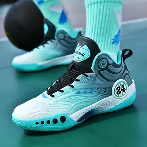 Men’s high-top basketball shoes — breathable, non-slip rubber sole, training and running straps, fashionable night-light design