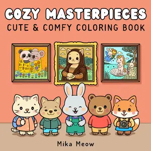 Cozy Masterpieces: Cute & Comfy Coloring Book for Teens & Adults Featuring Adorable  Friends in Scenes Inspired by the  Famous Paintings in Art History for Relaxation &   - Paperback