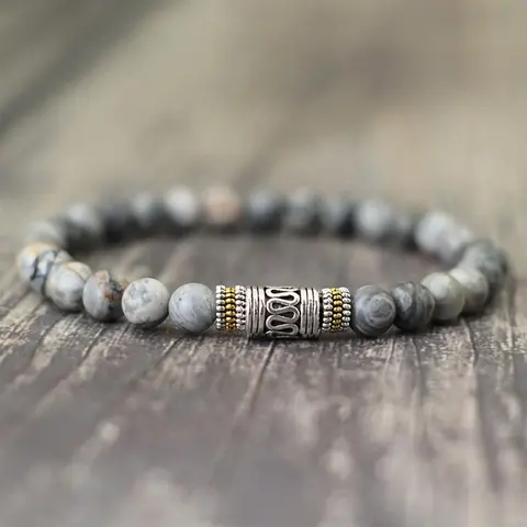 Simple Style Natural Stone Beaded Bracelet, Fashion Jewelry for Party, Daily Clothing Decor, Trendy All-match & Exquisite Jewelry for Birthday Gift, Boho Style Bracelet, Trendy Bangle, Boho Style Bangles, Bangle Bracelets
