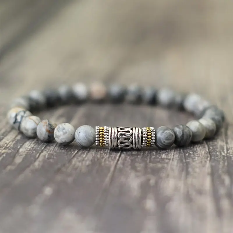 Simple Style Natural Stone Beaded Bracelet, Fashion Jewelry for Party, Daily Clothing Decor, Trendy All-match & Exquisite Jewelry for Birthday Gift, Boho Style Bracelet, Trendy Bangle, Boho Style Bangles, Bangle Bracelets