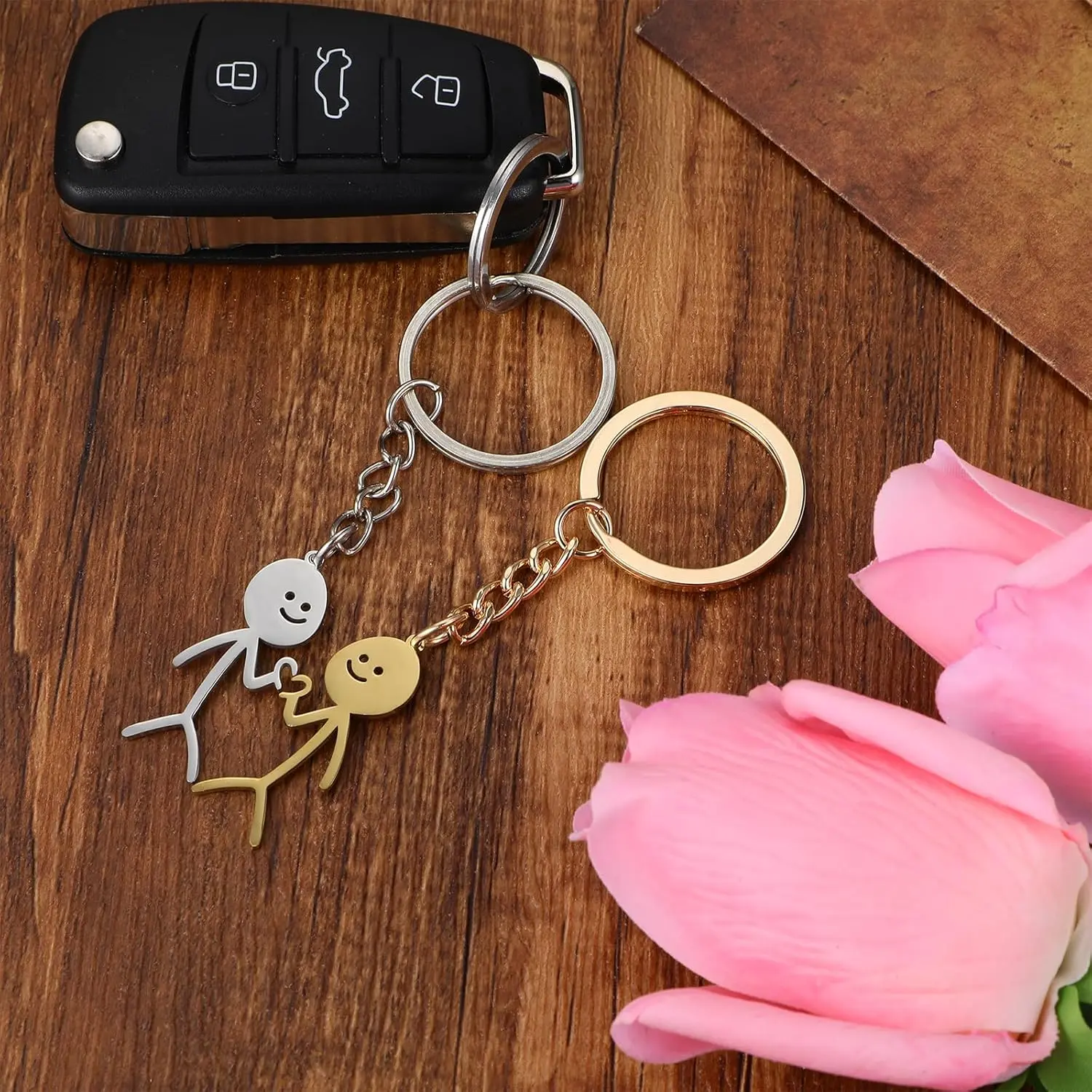 2 Pcs Funny Keychain for Women,Stickman Love Matching Keychains for Couples,Couple Keychain,Best Friend Keychain