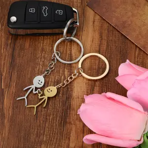 2 Pcs Funny Keychain for Women,Stickman Love Matching Keychains for Couples,Couple Keychain,Best Friend Keychain