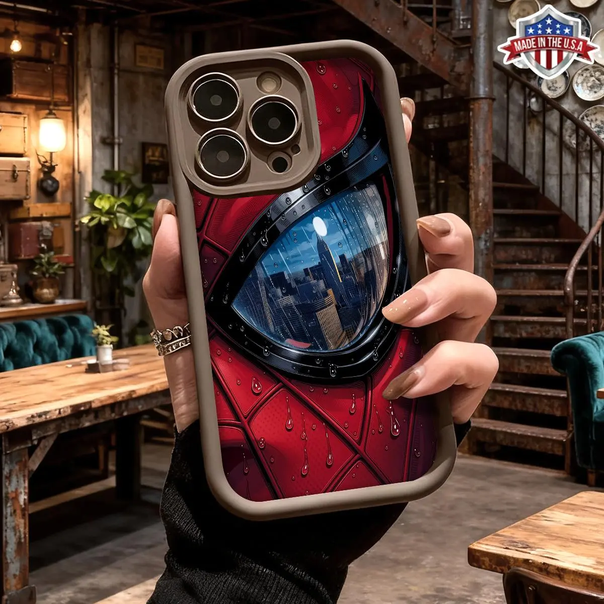 Futuristic City Window Phone Case for iPhone 17/16/15/14 Pro Max/13/12/11/XR/XS Plus, Aesthetic Shockproof Slim TPU Cover Protection Silicone